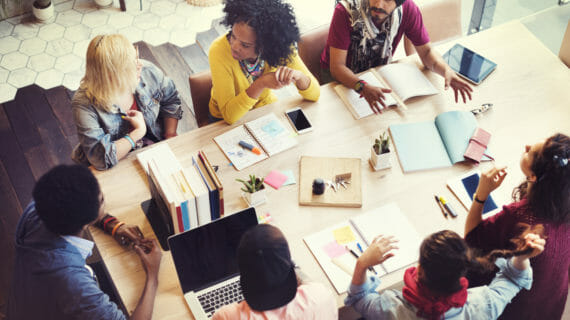 diverse team in a meeting